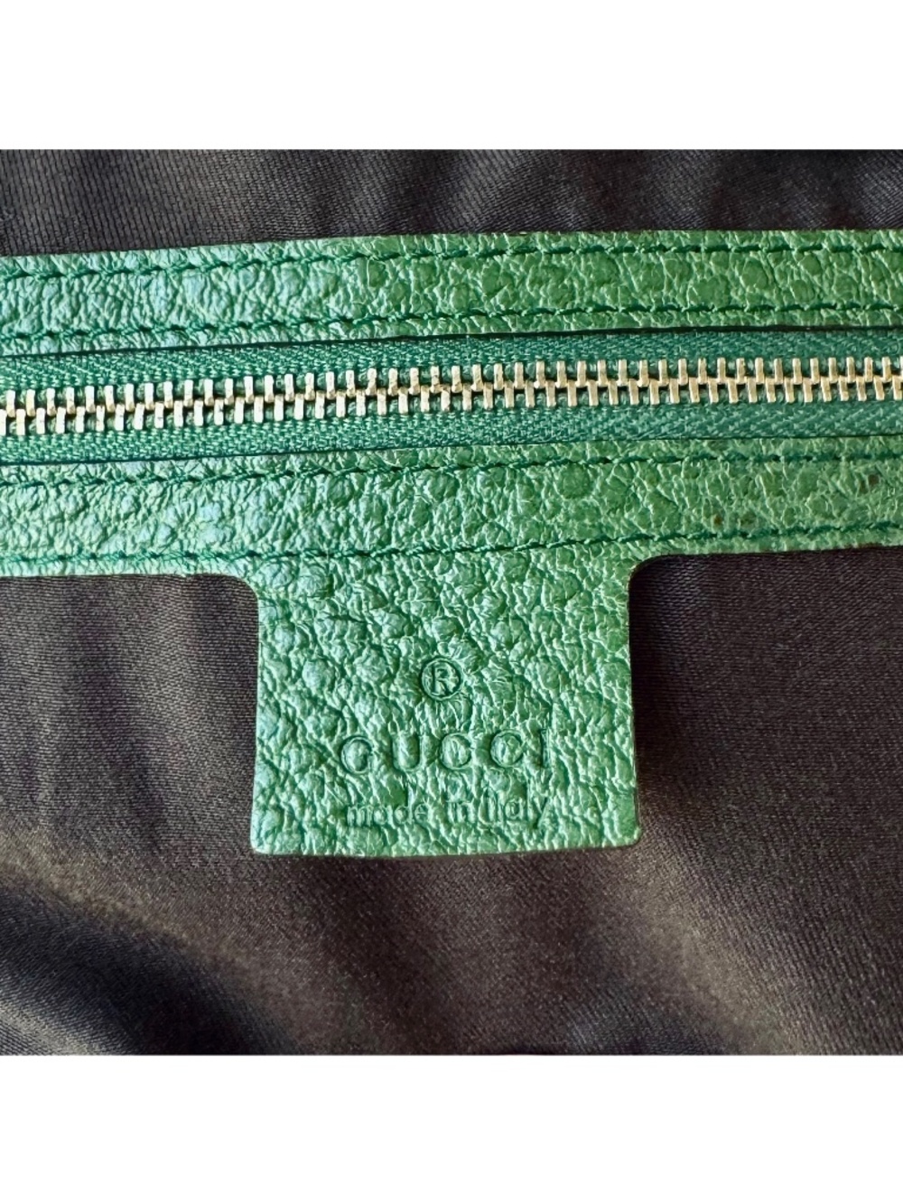 Authentic Gucci Anita Green Leather Bamboo Top Handle Bag - Picture 8 of 11